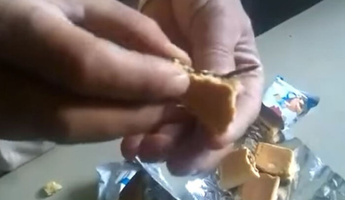 برنامج الأغذية العالمي يوزع في اليمن بسكويتًا محشوًّا بالزجاج والدبابيس (فيديو)