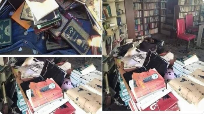 الحوثيون يحرقون أشهر مكتبة إسلامية في اليمن
