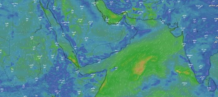مركز دولي يتوقع عاصفة إعصارية تضرب أجزاء من اليمن