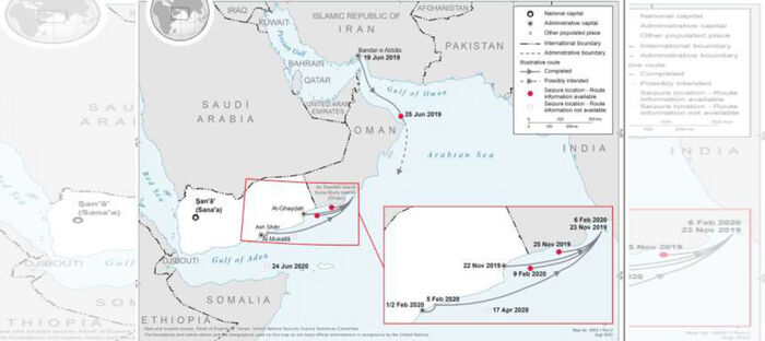 فريق الخبراء الدوليين الخاص باليمن يكشف ثلاث طرق لتهريب الأسلحة إلى الحوثيين