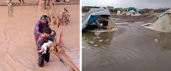 مصرع وإصابة أكثر من 100 نازح جراء سيول بمأرب