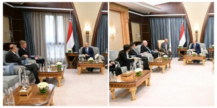 خلال لقائه بالوسيطين الأممي والأمريكي.. الرئيس يحمل الحوثي مسئولية نسف عناصر  الهدنة الأممية