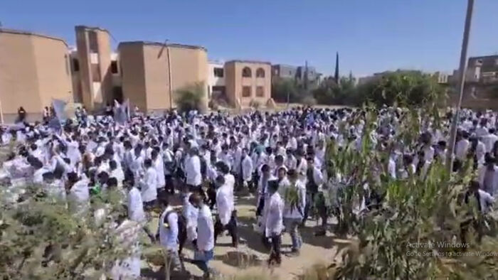 وقفة احتجاجية ومظاهرة على مقتل الطبيب السامعي في ذمار