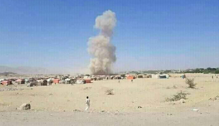 نازحو مخيم في مأرب يطالبون بالحماية من قصف الحوثيين