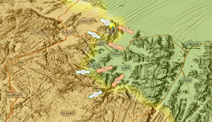 العمالقة الجنوبية تتقدم باتجاه العبدية.. والقوات الحكومية تصد هجمات حوثية في البلق